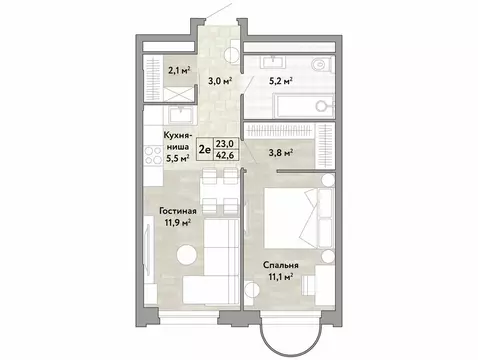 1-комнатная квартира: Москва, НАО, район Коммунарка, проспект Куприна ...