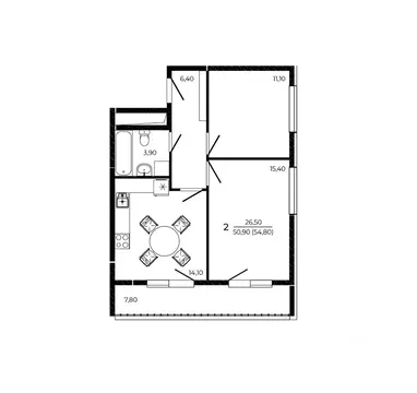 2-к кв. Ростовская область, Ростов-на-Дону Притяжение жилой комплекс ...