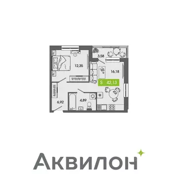 1-к кв. Архангельская область, Северодвинск Аквилон Севен жилой ...