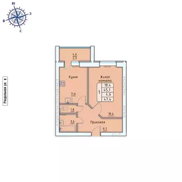 1-к кв. Орловская область, Орловский район, д. Коневка аллея Лесная, 4 ...