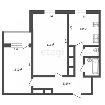 2-к кв. Ямало-Ненецкий АО, Новый Уренгой Советский мкр, 6/3 (56.1 м)