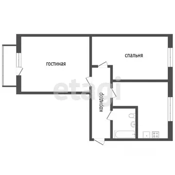 2-к кв. Тюменская область, Тобольск ул. 3-я Трудовая, 17 (38.0 м)