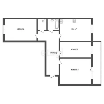 3-комнатная квартира: Тюмень, микрорайон Восточный, улица ...