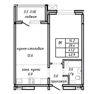 1-к кв. Алтайский край, Барнаул Интернациональная ул. (41.2 м)