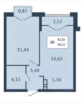 1-к кв. Ставропольский край, Кисловодск  (46.21 м)