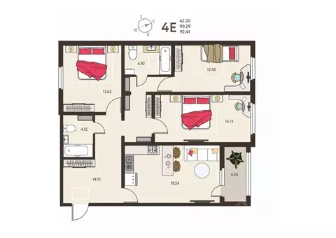 3-к кв. Курская область, Курск ул. Энгельса, 115 (92.41 м)