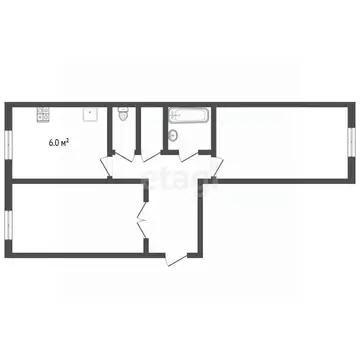 2-к кв. Омская область, Омск ул. 2-я Затонская, 27 (46.9 м)