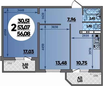 2-к кв. Краснодарский край, Краснодар ул. Генерал-лейтенанта ...