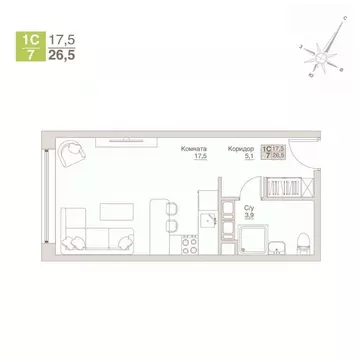 Студия Московская область, Люберцы  (26.5 м)