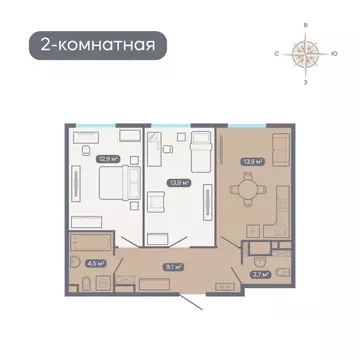 2-к кв. Нижегородская область, Нижний Новгород Квартет жилой комплекс ...