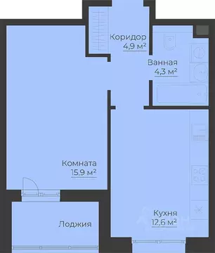 1-к кв. Ярославская область, Рыбинск Западный п/р, Малиновский Квартал ...