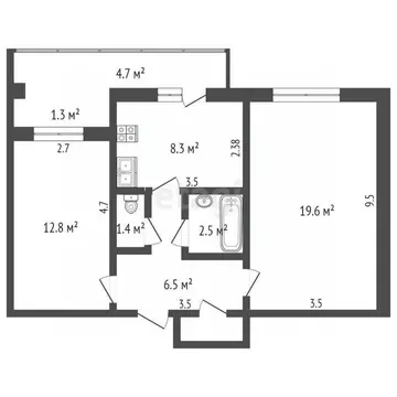 2-к кв. Крым, Феодосия ул. Гарнаева, 63Г (51.9 м)