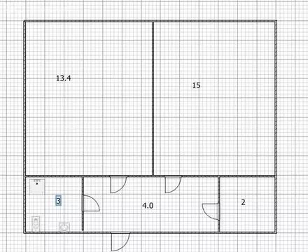 2-комнатная квартира: Уфа, улица Уфимское Шоссе, 18/1 (37.5 м)