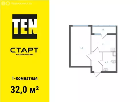 1-комнатная квартира: Екатеринбург, микрорайон Академический, 4-й ...