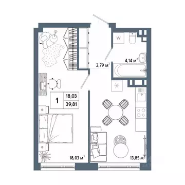 1-к кв. Башкортостан, Уфа 42-й кв-л,  (39.91 м)