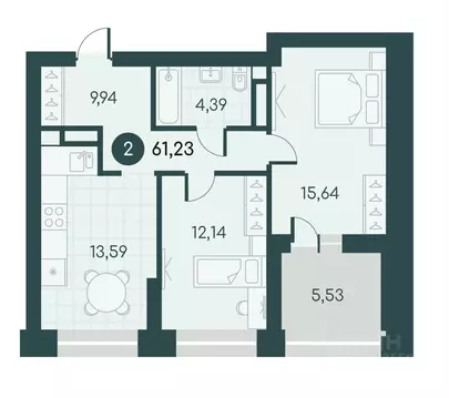 2-к кв. Курганская область, Курган Малиновые высоты жилой комплекс ...