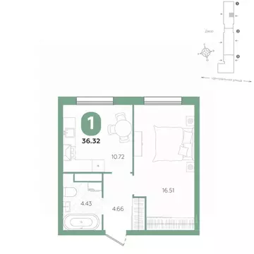 1-к кв. Тюменская область, Тюменский муниципальный округ, с. Горьковка ...