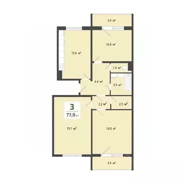 3-к кв. Омская область, Омск проезд 6-й Амурский, 16 (73.8 м)