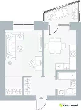1-к кв. Пермский край, Пермь Рионская ул., 4А (39.44 м)