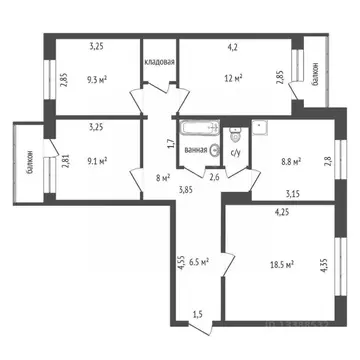 4-к кв. Красноярский край, Красноярск ул. Гусарова, 30 (77.7 м)