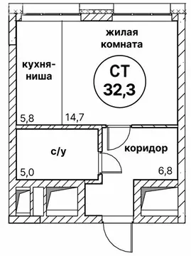 1-комнатная квартира: Нижний Новгород, жилой район Мещерское Озеро, ...