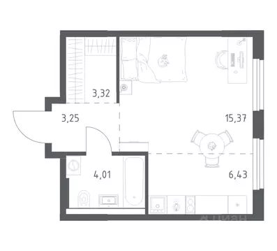 1-к кв. Башкортостан, Уфа ул. Минигали Губайдуллина, 8к9 (32.38 м)