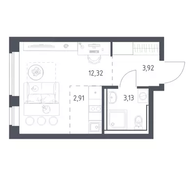 Квартира-студия: посёлок городского типа Мисайлово, микрорайон ...