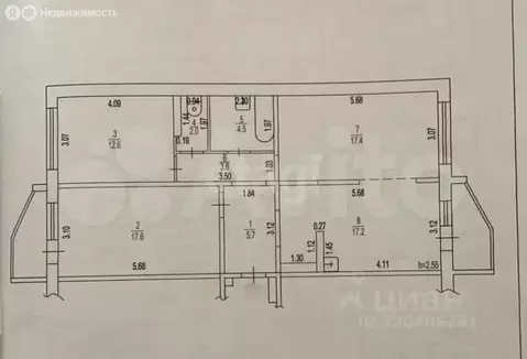 3-комнатная квартира: Барнаул, улица Гущина, 150/2 (80.6 м)