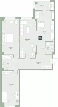 3-к кв. Курганская область, Курган Заозерный жилрайон, 6А мкр, ул. ...