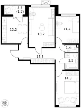 Продается 3-комнатная квартира