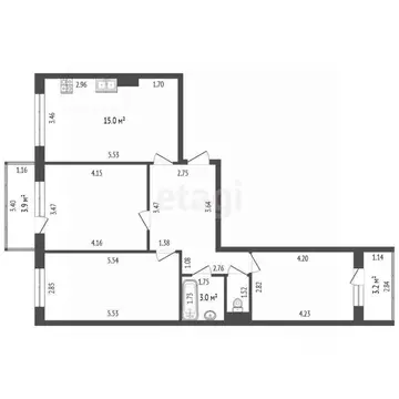 3-к кв. Мордовия, Саранск Большевистская ул., 126 (77.7 м)