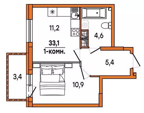 1-к кв. Ульяновская область, Ульяновск Киндяковка мкр, Заря жилой ...