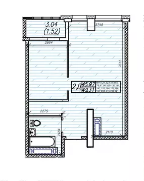 2-к кв. Приморский край, Владивосток Суприм жилой комплекс (44.7 м)