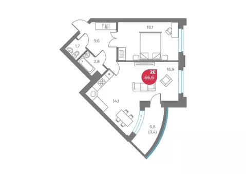 2-к кв. Пермский край, Пермь Советская ул., 16 (66.6 м)