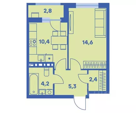 1-к кв. Пермский край, Пермь ул. Карпинского, 115 (38.3 м)
