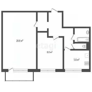 2-к кв. Москва ул. Академика Павлова, 27К1 (44.6 м)