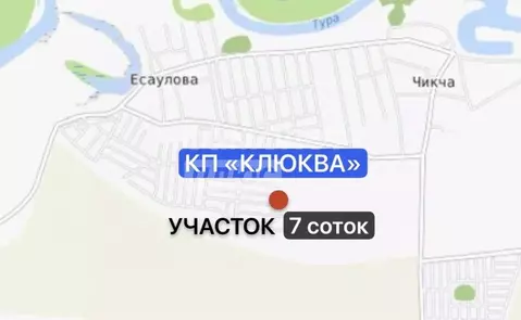 Участок в Тюменская область, Тюменский район, д. Есаулова, Клюква кп  ...