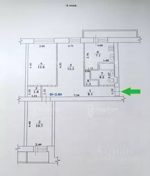 3-к кв. Волгоградская область, Волгоград ул. Ткачева, 11 (57.7 м)