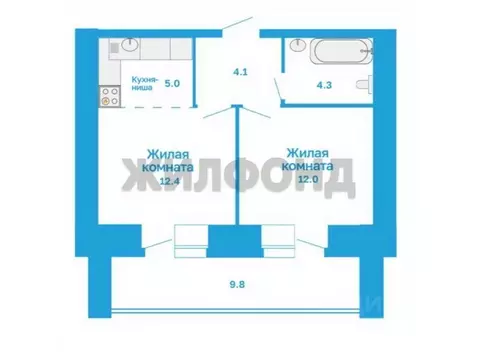 2-к кв. Амурская область, Благовещенск Конная ул., 22 (42.7 м)