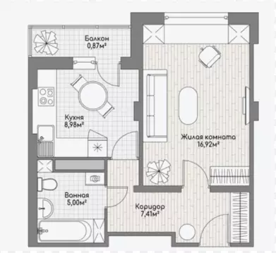 1-к кв. Ярославская область, Ярославль ул. Брагинская, 18к3 (39.5 м)