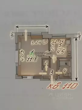 1-к кв. Белгородская область, Белгород Студенческая ул., 10 (21.1 м)