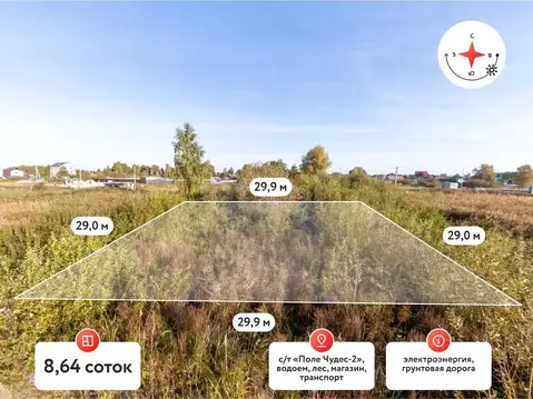 Участок в Тюменская область, Тюмень Поле Чудес-2 садовое товарищество, ...