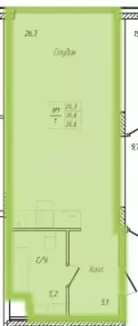 Студия Калужская область, Калуга ул. Комфортная, 18 (37.0 м)