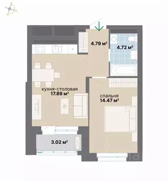 1-к кв. Свердловская область, Екатеринбург Южный жилрайон, Лайв жилой ...