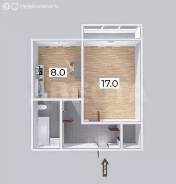 1-комнатная квартира: Омск, микрорайон Порт-Артур, 2-я Трамвайная ...
