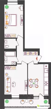 2-к кв. Самарская область, Тольятти ул. Владимира Высоцкого (54.92 м)