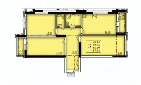 3-к кв. Башкортостан, Уфа Затон-Восточный жилрайон, Паруса жилой ...