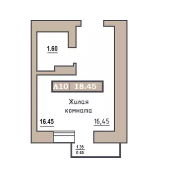 Студия Красноярский край, Красноярск Новая Базаиха мкр,  (18.45 м)