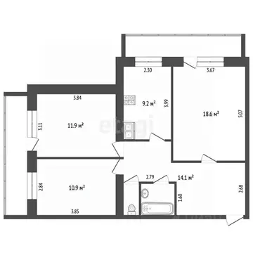 3-к кв. Марий Эл, Йошкар-Ола бул. Чавайна, 12 (74.8 м)