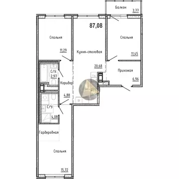 3-комнатная квартира: Санкт-Петербург, набережная реки Каменки, 3к3 ...
